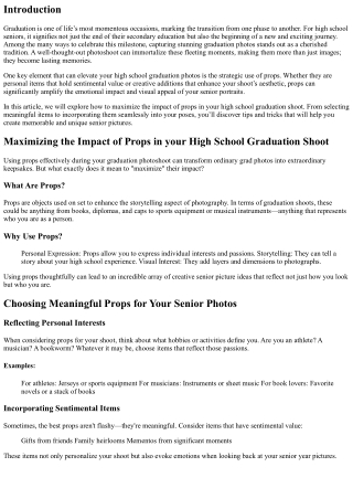 Maximizing the Impact of Props in your High School Graduation Shoot