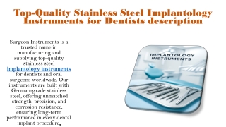 Top-Quality Stainless Steel Implantology Instruments for Dentists description