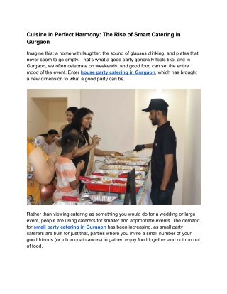 Cuisine in Perfect Harmony_ The Rise of Smart Catering in Gurgaon