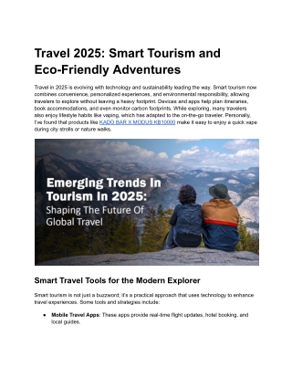 Travel 2025_ Smart Tourism and Eco-Friendly Adventures