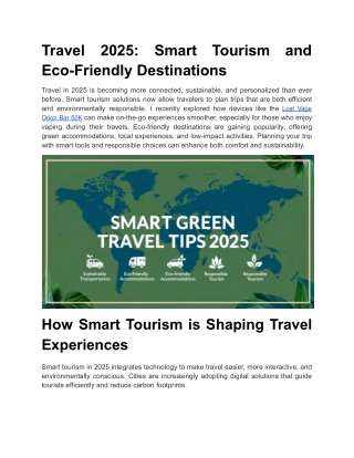 Travel 2025_ Smart Tourism and Eco-Friendly Destinations