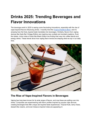 Drinks 2025_ Trending Beverages and Flavor Innovations