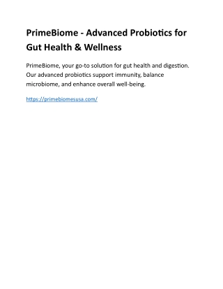 PrimeBiome - Advanced Probiotics for Gut Health & Wellness