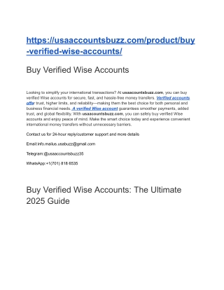 Buy Verified Wise Accounts