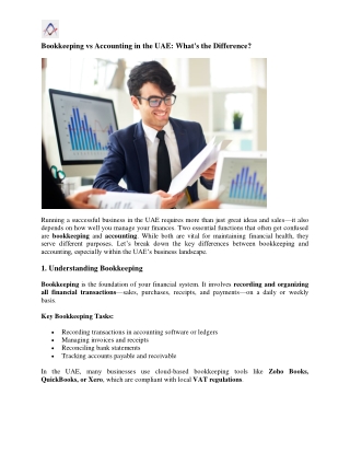 Bookkeeping vs Accounting in the UAE - What's the Difference