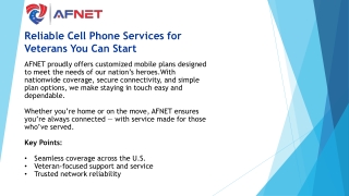 Best Cell Phone Service for Veterans at AFNET