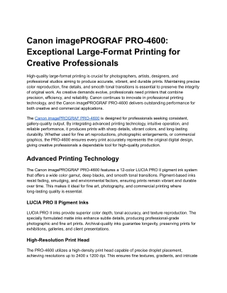 Canon imagePROGRAF PRO-4600