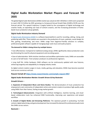 Digital Audio Workstation Market: Key Strategies and Industry Dynamic