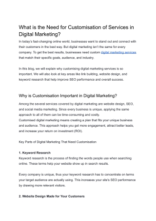What is the Need for Customisation of Services in Digital Marketing - Rank Rocket (1)