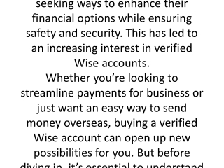 Buy Verified Wise Accounts