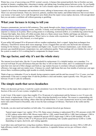 Furnace Repair or Replace? Making the Right Decision