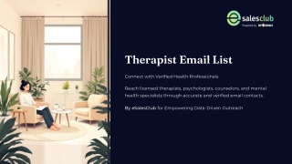 Therapist Email List: Verified Contacts for B2B Marketing