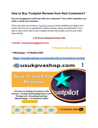 How to Buy Trustpilot Reviews from Real Customers