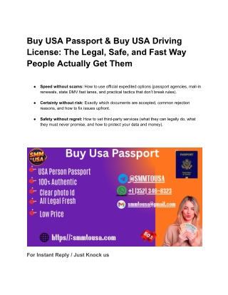 Buy USA Passport & Buy USA Driving License_ The Legal, Safe, and Fast Way People Actually Get Them