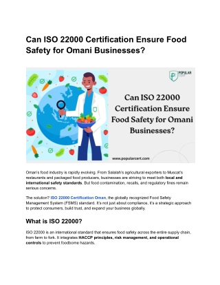 ISO 22000 Certification Oman