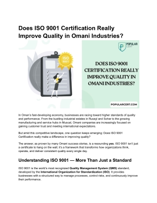ISO 9001 Oman
