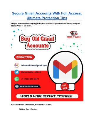 Secure Gmail Accounts With Full Access_ Ultimate Protection Tips