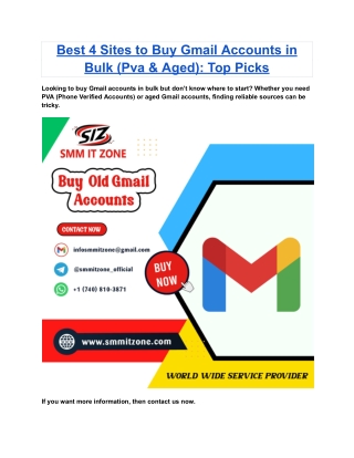 Best 4 Sites to Buy Gmail Accounts in Bulk (Pva & Aged)_ Top Picks