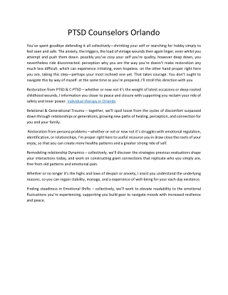 individual therapy in Orlando