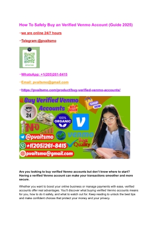 How To Safely Buy an Verified Venmo Account (Guide 2025)