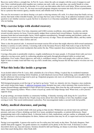Alcohol Rehab: How Exercise Supports Recovery in Port St. Lucie