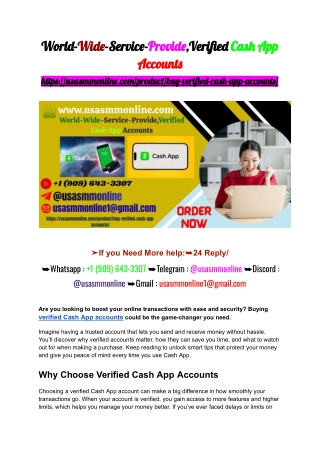 World-Wide-Service-Provide,Verified Cash App Accounts