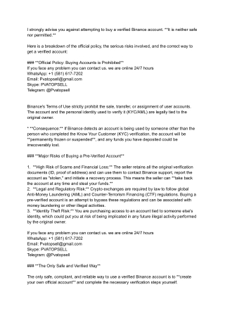 Buy Verified Binance Accounts Safely _ PDF _ Cryptocurrency