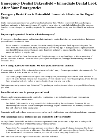 Emergency Dentist Bakersfield