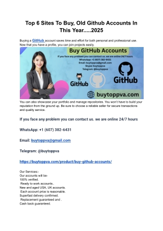 Top 6 Sites To Buy, Old Github Accounts In This Year.....2025