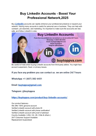 Buy Linkedin Accounts - Boost Your Professional Network,2025