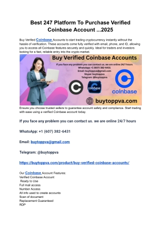 Best 247 Platform To Purchase Verified Coinbase Account ...2025