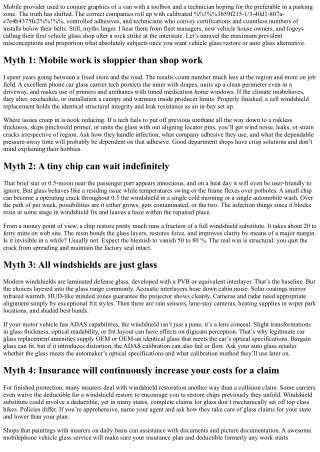 Top Mobile Auto Glass Service Myths Debunked