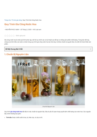 Quy Trình Gia Công Nước Hoa