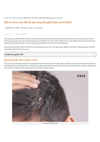 Bật mí cách chọn đối tác gia công dầu gội trị gàu uy tín 2025