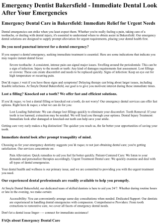 Emergency Dentist Bakersfield