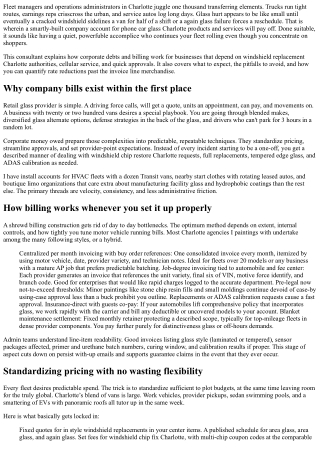 Mobile Auto Glass Charlotte: Corporate Accounts and Billing