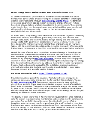 Green Energy Grants Wales – Power Your Home the Smart Way!