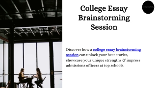 College Essay Brainstorming Session