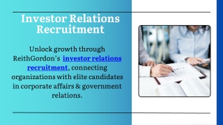 Investor Relations Recruitment