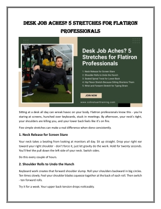 Desk Job Aches? 5 Stretches for Flatiron Professionals