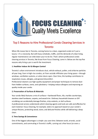 CONDO CLEANING-BLOG