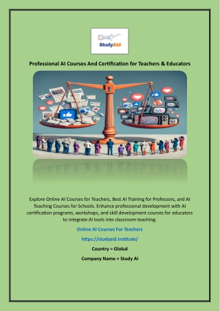 Professional AI Courses And Certification for Teachers