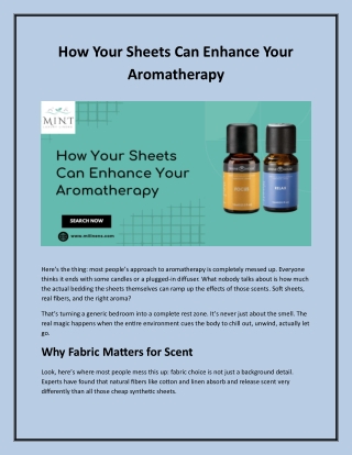 How Your Sheets Can Enhance Your Aromatherapy