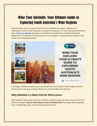 Wine Tour Adelaide_ Your Ultimate Guide to Exploring South Australia’s Wine Regions