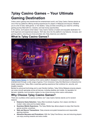 7play Casino Games