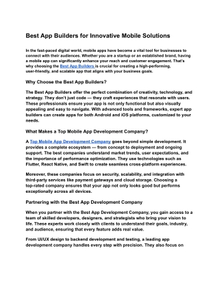 Best App Builders