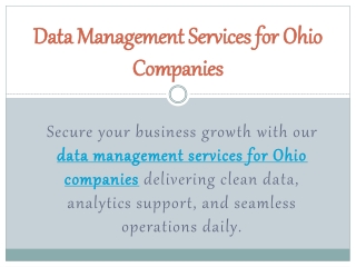 Data Management Services for Ohio Companies