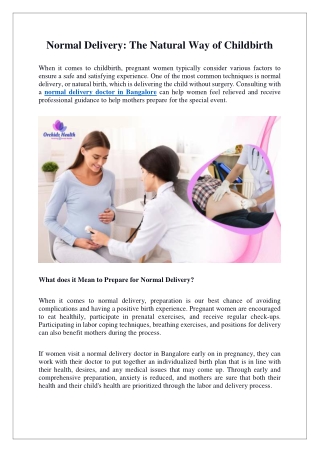 Normal Delivery The Natural Way of Childbirth