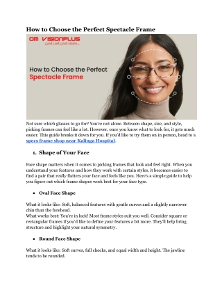 How to Choose the Right Spectacle Frame for Your Face