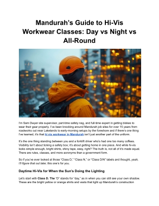 Mandurah’s Guide to Hi-Vis Workwear Classes_ Day vs Night vs All-Round